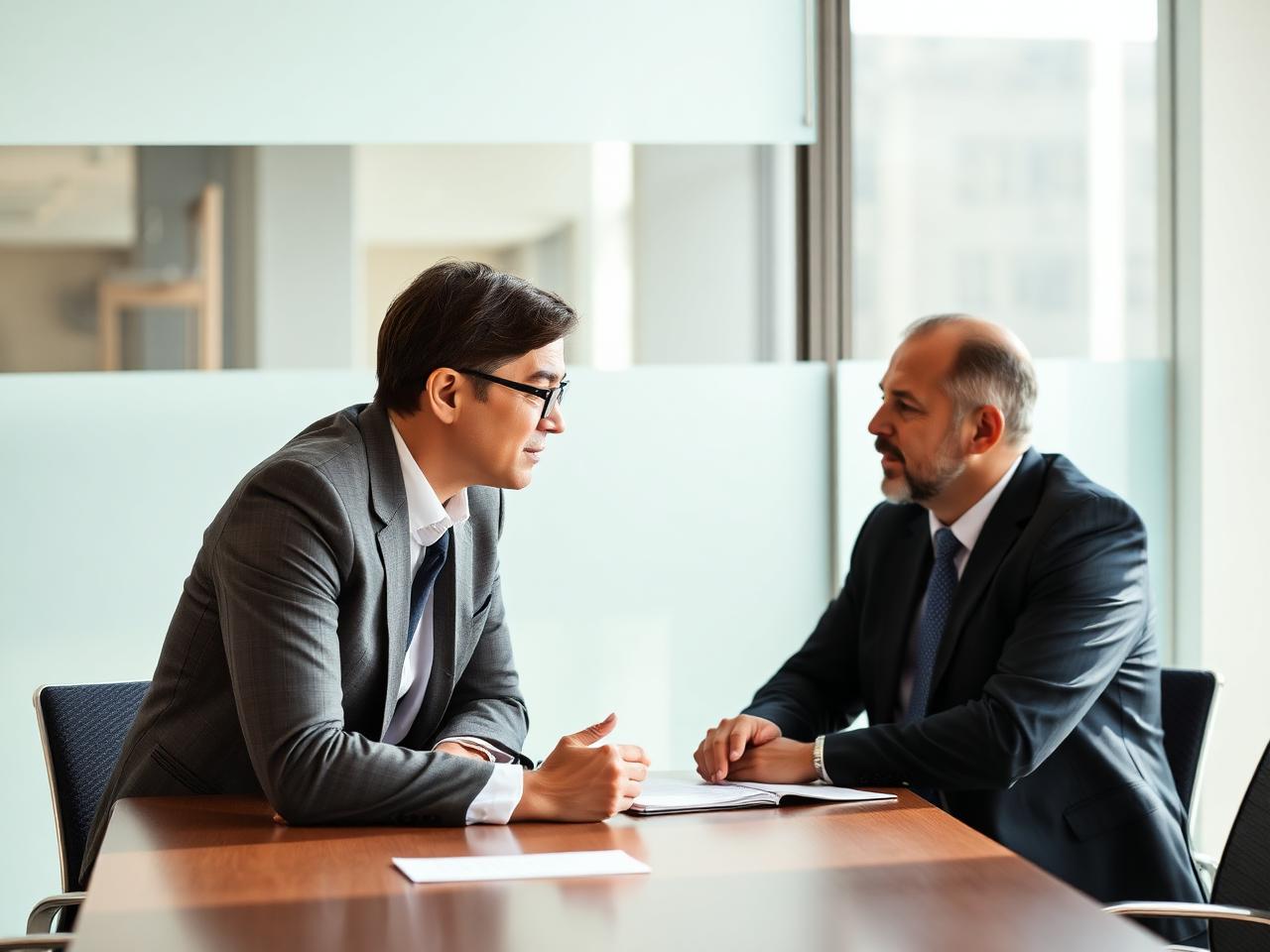 Executive coach in focused one-on-one conversation with a business leader
